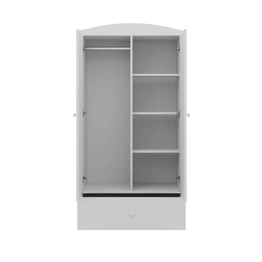 Armário de 2 portas e 1 gaveta Kocot Kids Babydream Unicorn - Branco