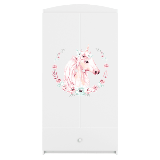 Armário de 2 portas e 1 gaveta Kocot Kids Babydream Unicorn - Branco