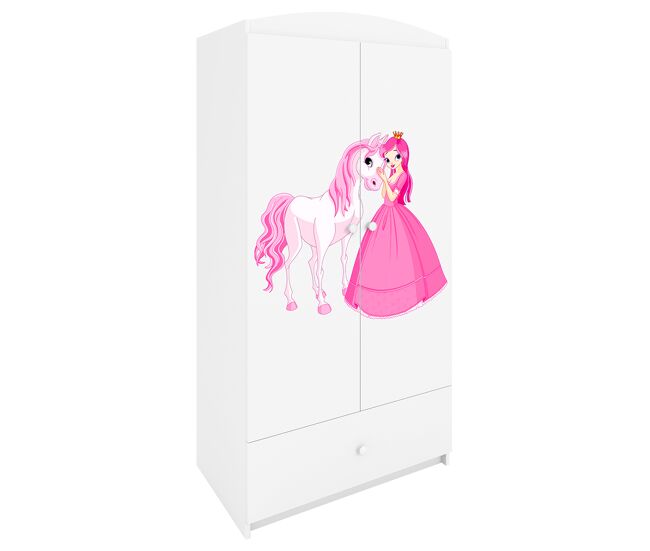 Armario 2 puertas 1 cajón kocot kids babydream la princesa y el caballo - blanco