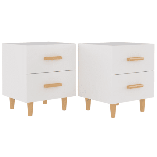 vidaXL Mesas de cabeceira 2pcs 40x35x47,5 cm branco vidaXL Mesas de cabeceira 2pcs 40x35x47,5 cm branco