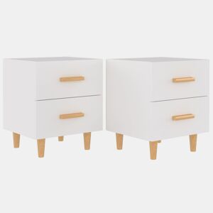 vidaXL Mesas de cabeceira 2pcs 40x35x47,5 cm branco