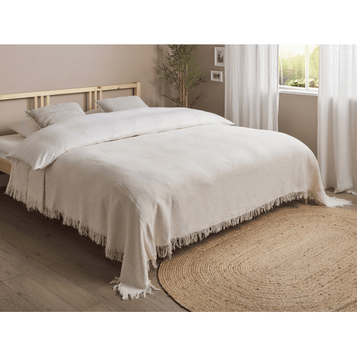 Colcha YERBENT Algodão 220 x 240 cm Branco creme