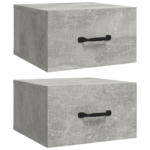 vidaXL Mesas de cabeceira parede 2 pcs 35x35x20 cm cinzento cimento vidaXL Mesas de cabeceira parede 2 pcs 35x35x20 cm cinzento cimento