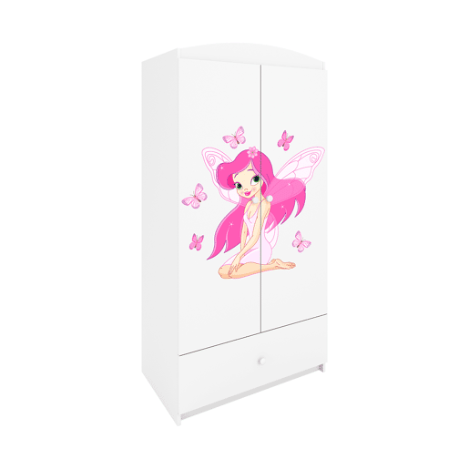 Armário de 2 portas e 1 gaveta Kocot Kids Babydream The Butterfly Fairy - Branco