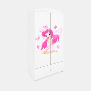 Armário de 2 portas e 1 gaveta Kocot Kids Babydream The Butterfly Fairy - Branco