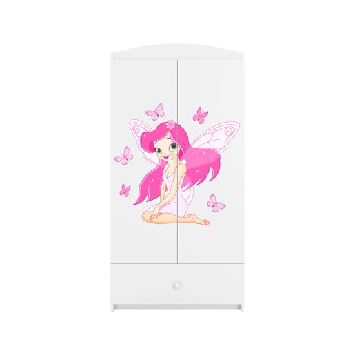 Armário de 2 portas e 1 gaveta Kocot Kids Babydream The Butterfly Fairy - Branco