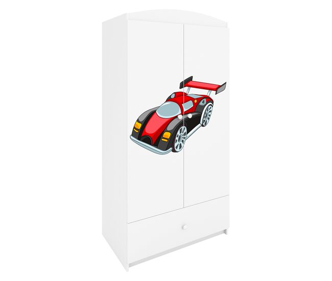 Armario 2 puertas 1 cajón kocot kids babydream coche de carreras - blanco