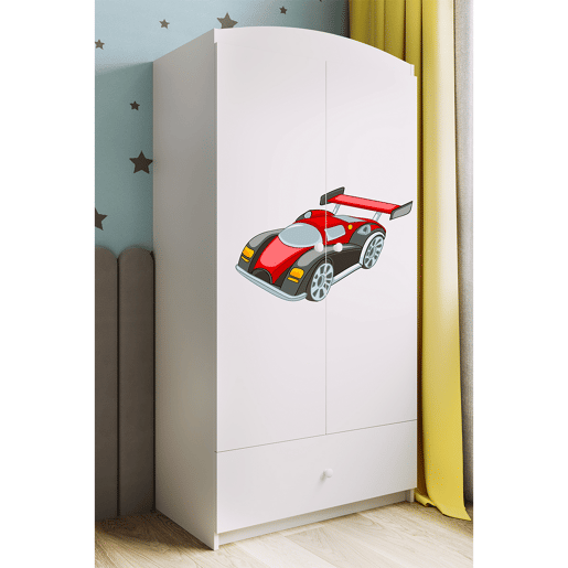 Roupeiro 2 portas 1 gaveta Kocot Kids Babydream Race Car - Branco