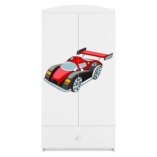 Roupeiro 2 portas 1 gaveta Kocot Kids Babydream Race Car - Branco
