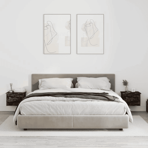 vidaXL Mesas de cabeceira parede 2 pcs 41,5x36x28 cm carvalho fumado