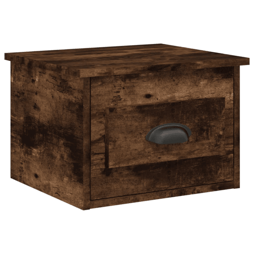 vidaXL Mesas de cabeceira parede 2 pcs 41,5x36x28 cm carvalho fumado