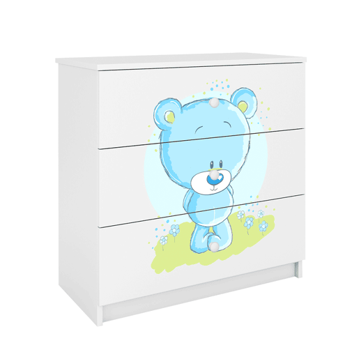 Arca com 3 gavetas Kocot Kids Babydream Blue Bear - Branco