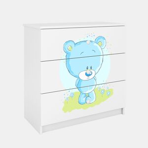 Arca com 3 gavetas Kocot Kids Babydream Blue Bear - Branco