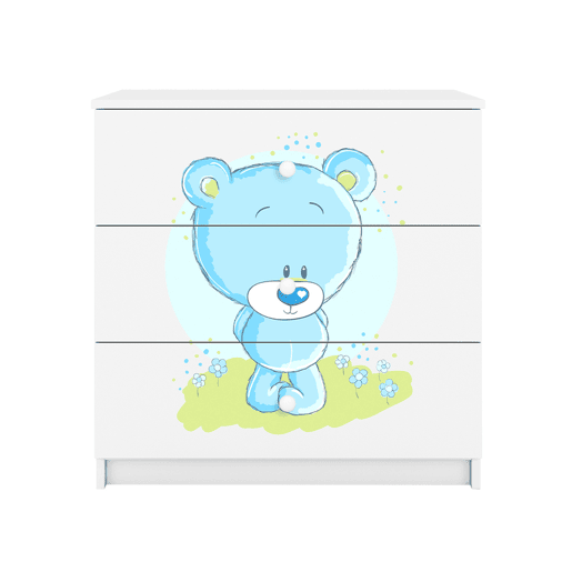 Arca com 3 gavetas Kocot Kids Babydream Blue Bear - Branco