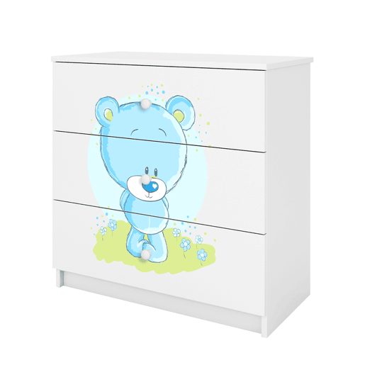 Arca com 3 gavetas Kocot Kids Babydream Blue Bear - Branco