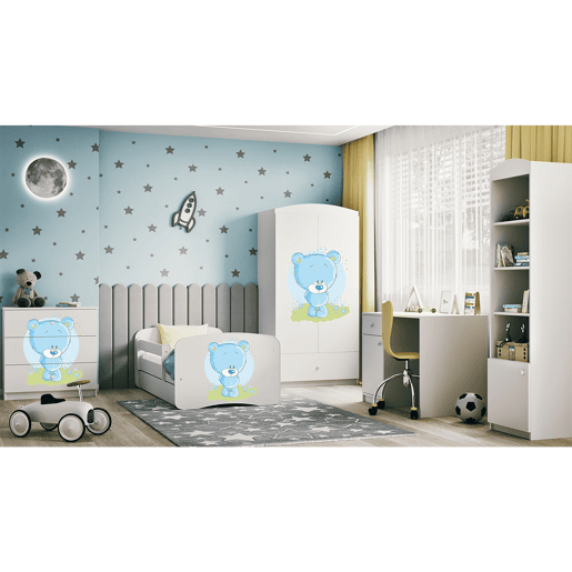 Arca com 3 gavetas Kocot Kids Babydream Blue Bear - Branco