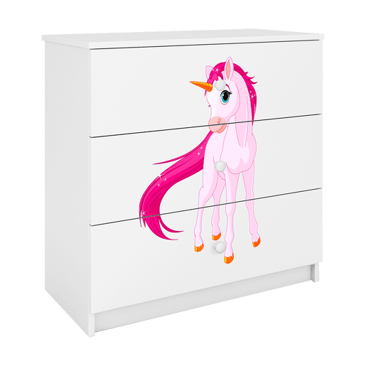 Kocot Kids Babydream Unicórnio 3 gavetas - Branco