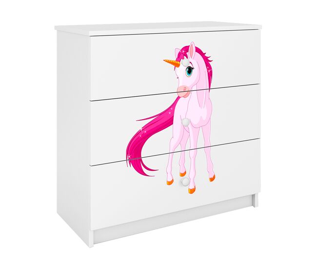 Cómoda 3 cajones Kocot Kids Babydream Unicornio - Blanco