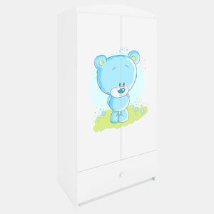Armário de 2 portas e 1 gaveta Kocot Kids Babydream Blue Bear - Branco