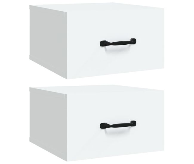 Vidaxl mesitas de noche de pared 2 uds blanco 35x35x20 cm