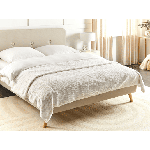 Colcha SURMI Imitação de pele 200 x 220 cm Branco creme