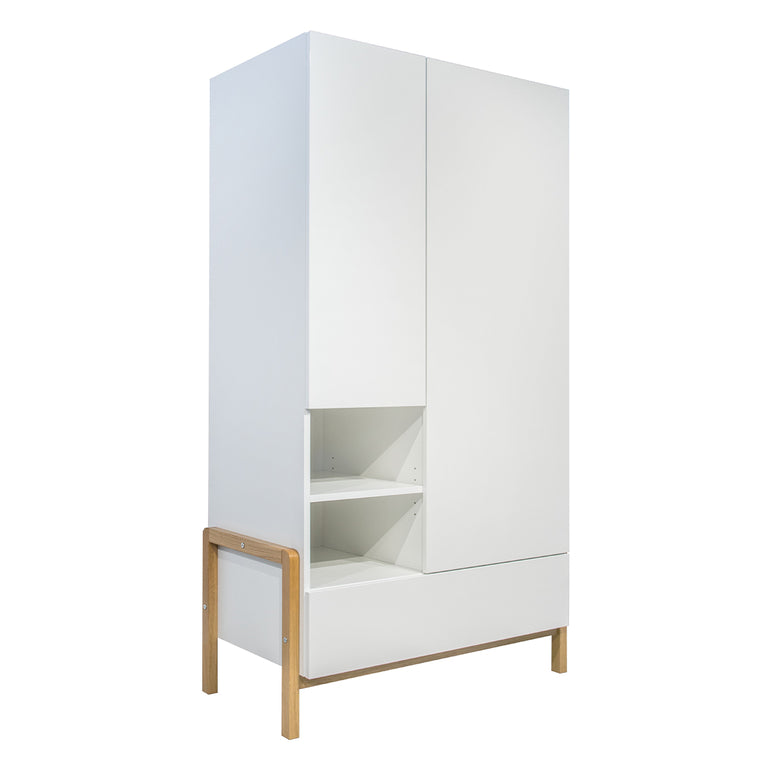 Armario 2 puertas 1 cajón kocot kids victor - blanco y roble