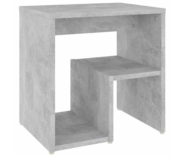 Vidaxl mesita de noche madera contrachapada gris hormigón 40x30x40 cm