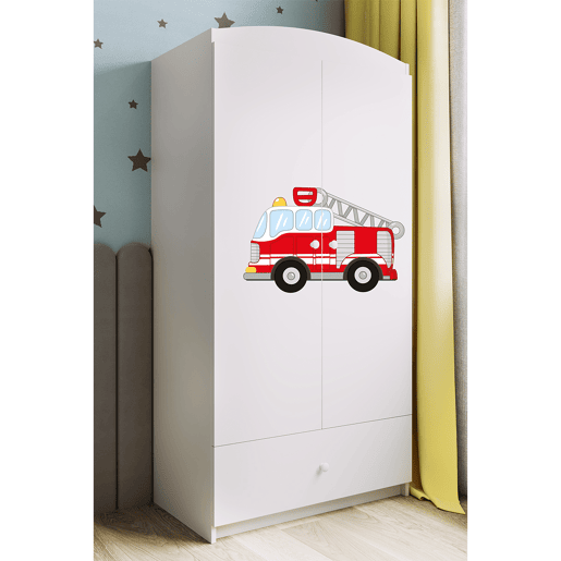 Roupeiro 2 portas 1 gaveta Kocot Kids Babydream Bombeiro Branco