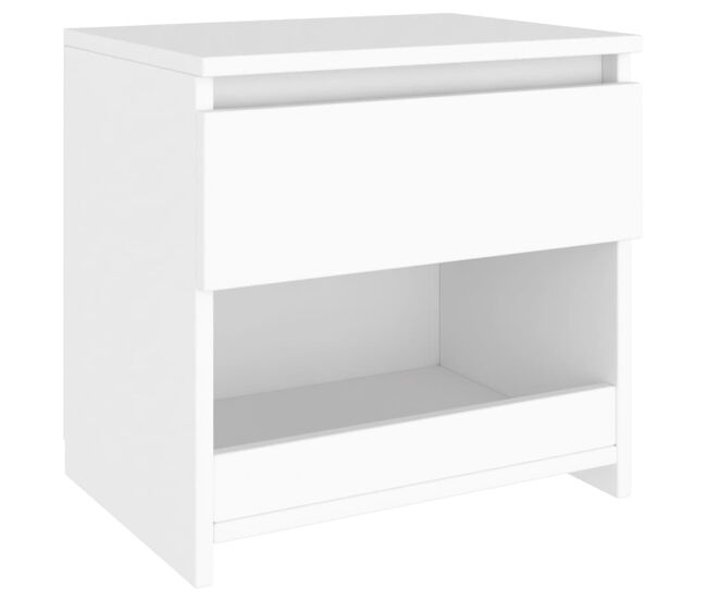 Vidaxl mesita de noche de madera contrachapada blanco 40x30x39 cm