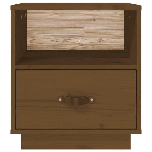 vidaXL Mesas de cabeceira 2 pcs 40x34x45 cm pinho maciço castanho mel