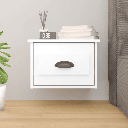 vidaXL Mesa de cabeceira de parede 41,5x36x28 cm branco vidaXL Mesa de cabeceira de parede 41,5x36x28 cm branco