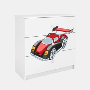 Kocot Kids Babydream Cómoda com 3 gavetas Race Car - Branco