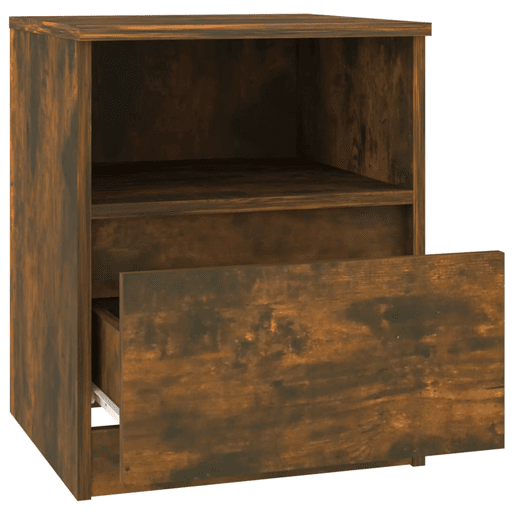 vidaXL Mesa cabeceira 2pcs 40x40x50cm derivado madeira carvalho fumado