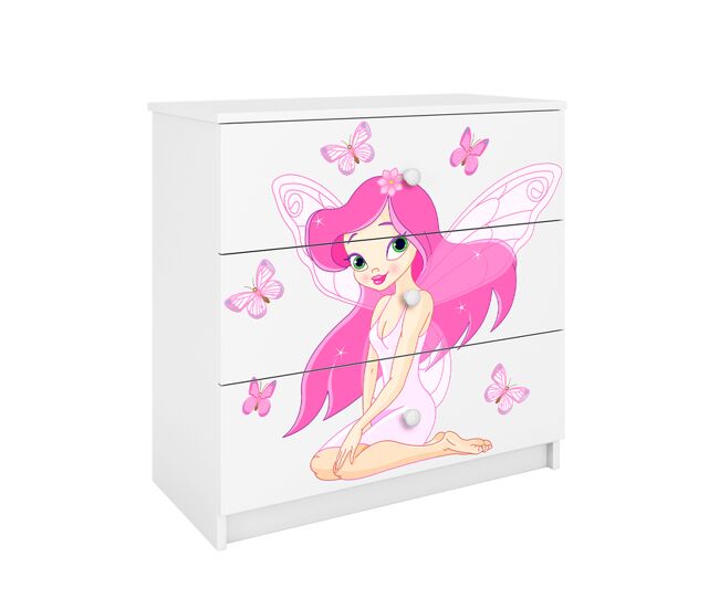 Cómoda 3 cajones Kocot Kids Babydream El Hada de las Mariposas - Blanco