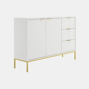 Aparador Seattle branco com 2 portas e 3 gavetas