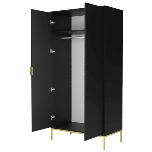 Roupeiro 2 portas Seattle Preto