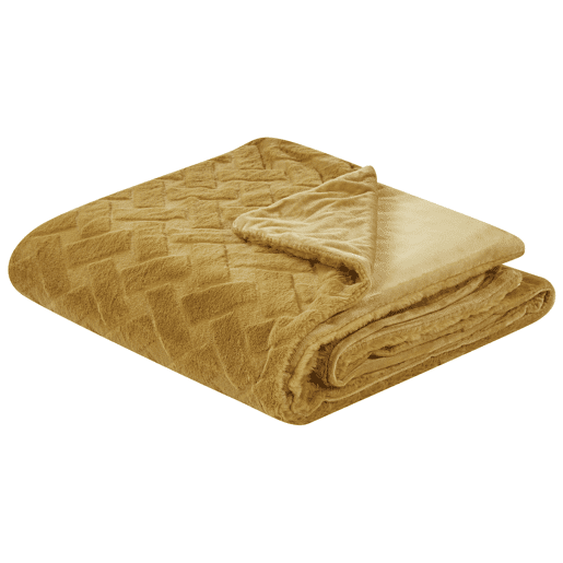Colcha SITAPUR Imitação de pele 200 x 220 cm Mostarda
