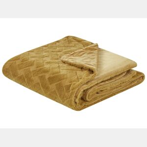 Colcha SITAPUR Imitação de pele 200 x 220 cm Mostarda