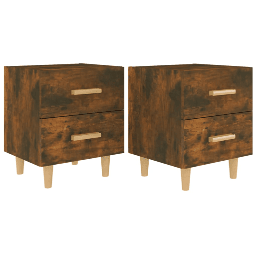 vidaXL Mesas de cabeceira 2 pcs 40x35x47,5 cm cor carvalho fumado vidaXL Mesas de cabeceira 2 pcs 40x35x47,5 cm cor carvalho fumado