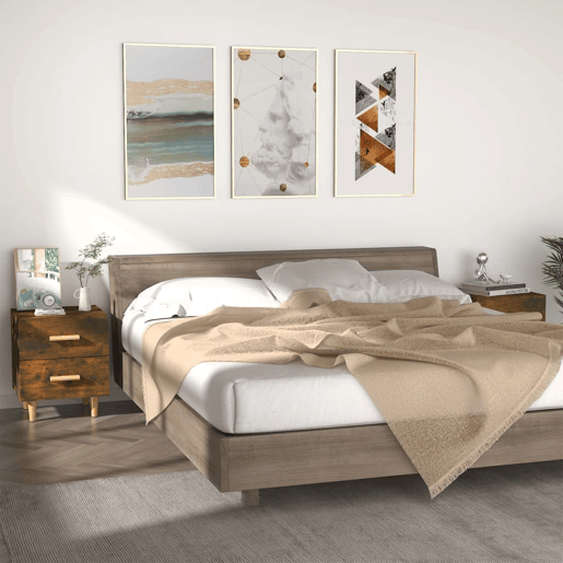 vidaXL Mesas de cabeceira 2 pcs 40x35x47,5 cm cor carvalho fumado vidaXL Mesas de cabeceira 2 pcs 40x35x47,5 cm cor carvalho fumado