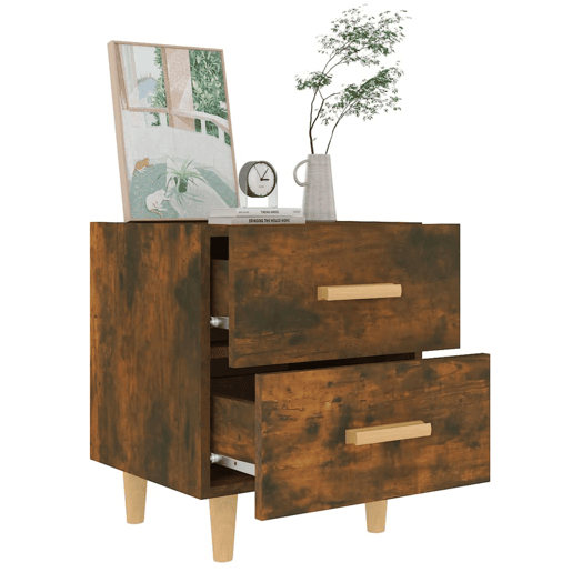 vidaXL Mesas de cabeceira 2 pcs 40x35x47,5 cm cor carvalho fumado vidaXL Mesas de cabeceira 2 pcs 40x35x47,5 cm cor carvalho fumado