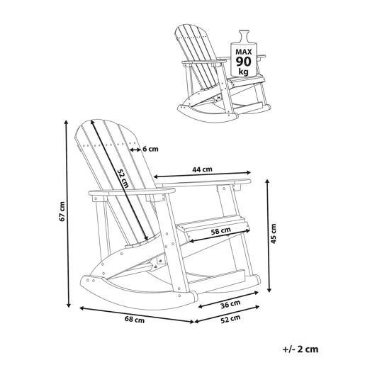 Beliani Cadeira de baloiço ADIRONDACK Beliani Cadeira de baloiço ADIRONDACK