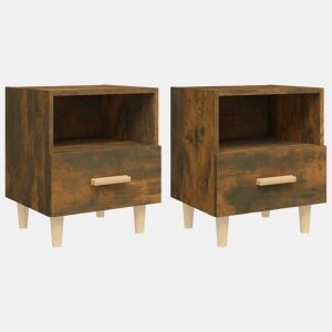 vidaXL Mesas de cabeceira 2 pcs 40x35x47 cm cor carvalho fumado
