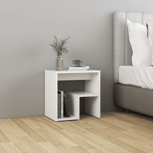 vidaXL Mesa de cabeceira 40x30x40 cm derivados de madeira branco