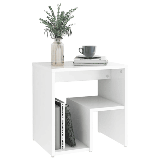 vidaXL Mesa de cabeceira 40x30x40 cm derivados de madeira branco