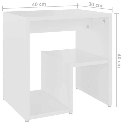 vidaXL Mesa de cabeceira 40x30x40 cm derivados de madeira branco