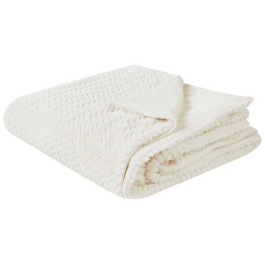 Colcha SURMI Imitação de pele 150 x 200 cm Branco creme