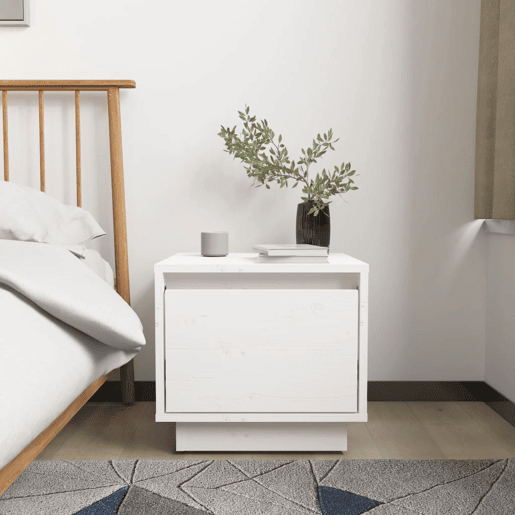 vidaXL Mesa de cabeceira 35x34x32 cm madeira de pinho maciça branco vidaXL Mesa de cabeceira 35x34x32 cm madeira de pinho maciça branco