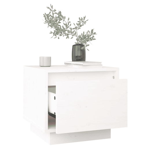 vidaXL Mesa de cabeceira 35x34x32 cm madeira de pinho maciça branco vidaXL Mesa de cabeceira 35x34x32 cm madeira de pinho maciça branco