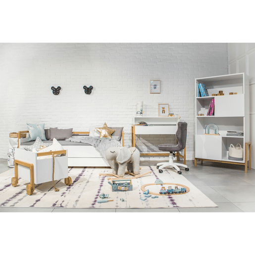 Kocot Kids Victor Estante de 2 portas - Branco e Carvalho